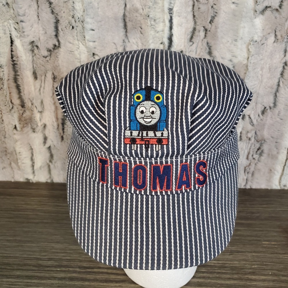 Thomas The Train 2009 'THOMAS' Blue Striped Embroidered Conductor Kids Hat OS